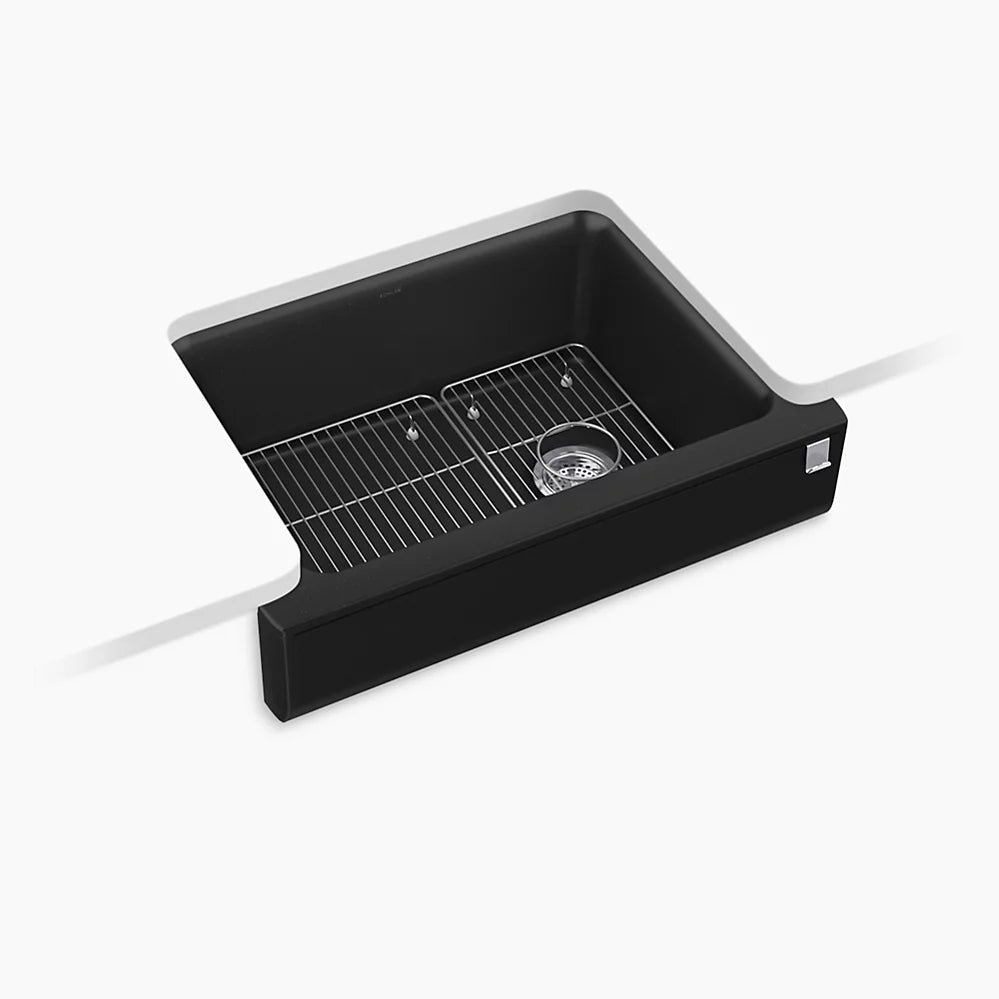 Kohler 29-3/4" undermount single-bowl farmhouse kitchen sink with short apron