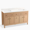 Kohler Malin By Studio Mcgee Cabinet With Sinks And Quartz Top 60-Inch Double-Sink Bathroom Vanity