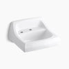 Kohler 21-1/4" x 18-1/8" wall-mount/concealed arm carrier bathroom sink with single faucet hole and left-hand soap dispenser hole
