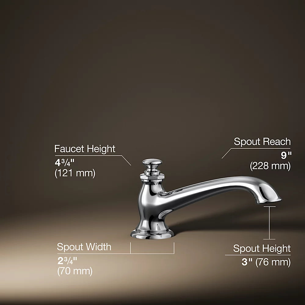 Kohler Deck-mount bath spout with flare design
