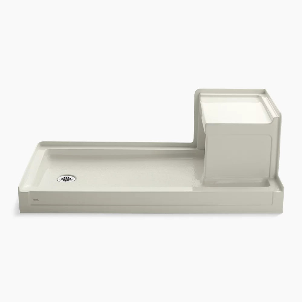 Kohler Tresham® 60" x 32" alcove shower base, left drain