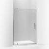Kohler Pivot shower door, 70" H x 39-1/8 - 44" W, with 5/16" thick Frosted glass