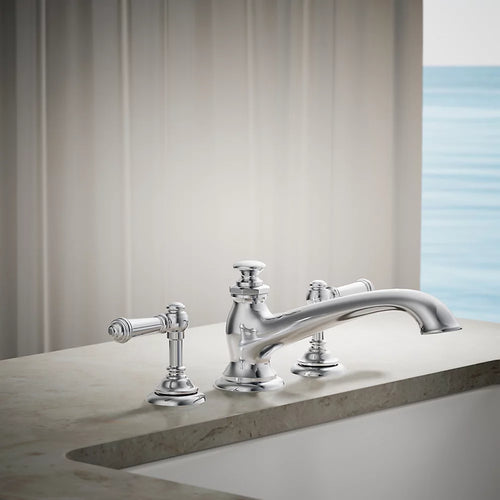 Kohler Deck-mount bath spout with flare design