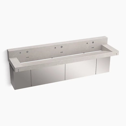 Kohler 90" wall-mount trough lavatory system with backsplash