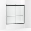 Kohler Sliding bath door, 62" H x 56-5/8 - 59-5/8" W, with 1/4" thick Frosted glass