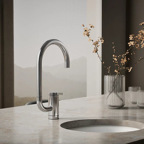 Kohler Single-handle bar sink faucet with two-function extended-reach spout