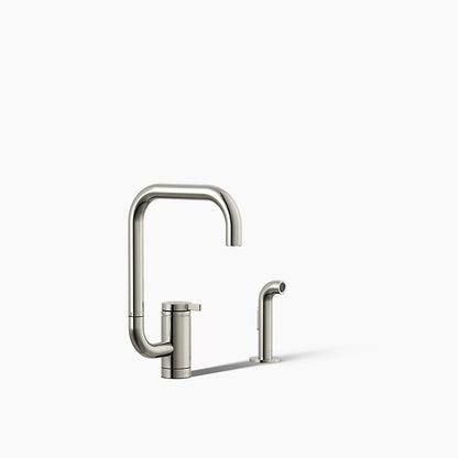 Kohler Single-handle kitchen sink faucet with two-function extended-reach spout and side sprayer