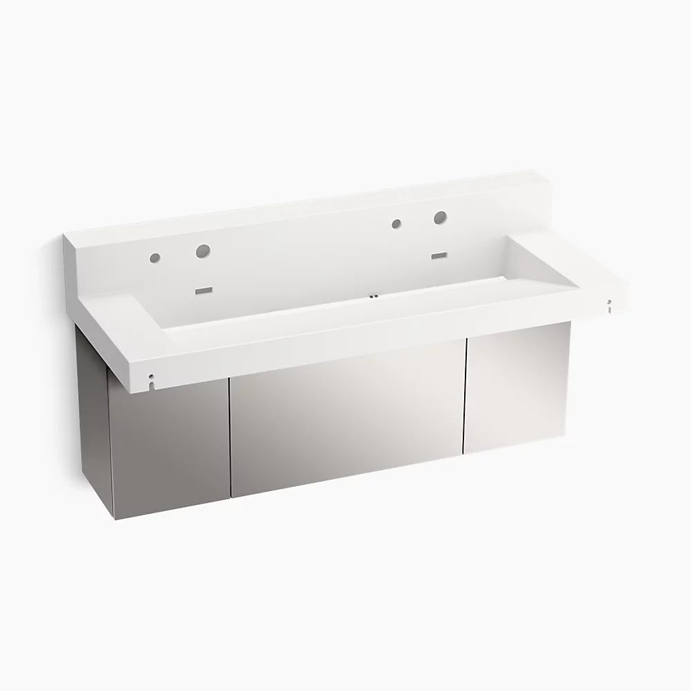 Kohler 60" wall-mount trough lavatory system with backsplash