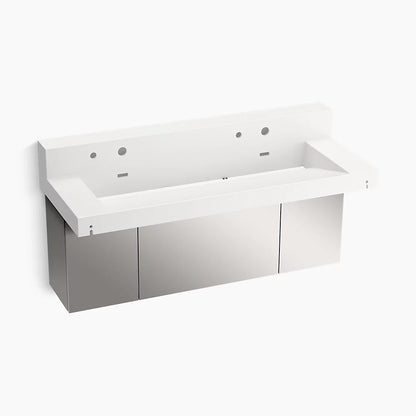 Kohler 60" wall-mount trough lavatory system with backsplash