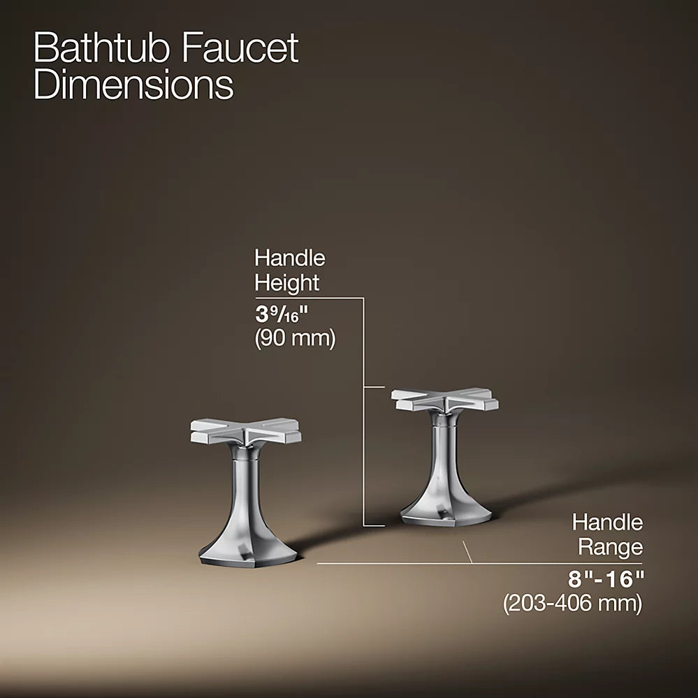 Kohler Deck-mount bath faucet handles with Cross design