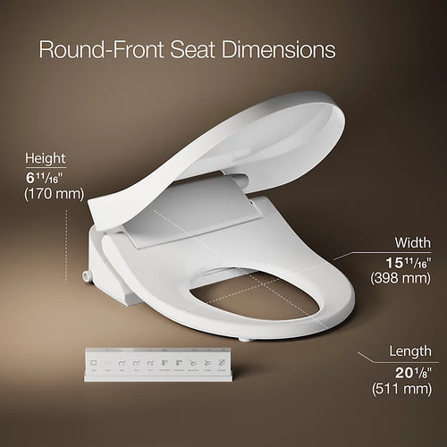 Kohler Round-front bidet toilet seat with remote control
