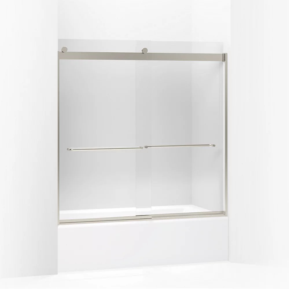 Kohler Levity 56-5 -59-5 W 59-3 H Bypass Bath Door With 1 -thick Crystal Clear Glass 5/8-Inch Tub Door