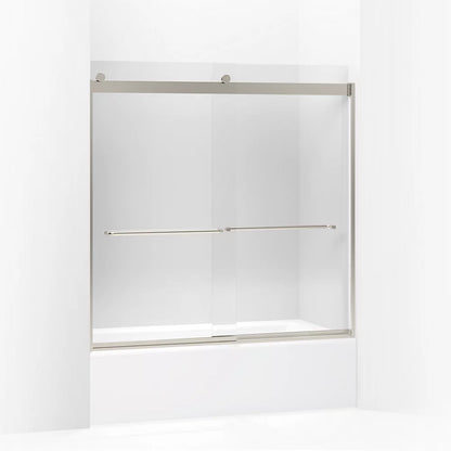 Kohler Levity 56-5 -59-5 W 59-3 H Bypass Bath Door With 1 -thick Crystal Clear Glass 5/8-Inch Tub Door