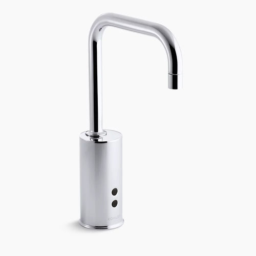 Kohler Centerset commercial lavatory faucet with 1.5 gpm spray, flexible connections and 5" lever handle, drain not included and lift-rod hole
