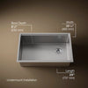 Kohler Strive® 29" undermount single-bowl workstation kitchen sink