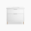 Kohler 36" wall-hung bathroom vanity cabinet with sink and quartz top