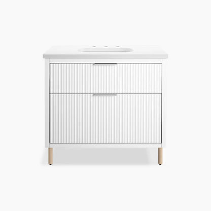 Kohler 36" wall-hung bathroom vanity cabinet with sink and quartz top