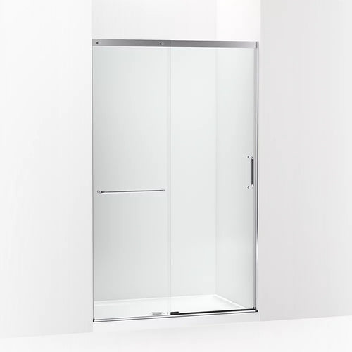 Kohler Sliding shower door, 75-1/2" H x 44-1/4 - 47-5/8" W, with heavy 5/16" thick Crystal Clear glass