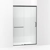 Kohler Sliding shower door, 75-1/2" H x 44-1/4 - 47-5/8" W, with heavy 5/16" thick Crystal Clear glass with privacy band