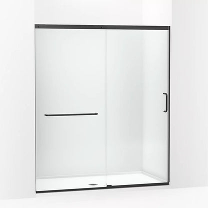Kohler Sliding shower door, 75-1/2" H x 62-1/4 - 65-5/8" W, with heavy 5/16" thick Crystal Clear glass