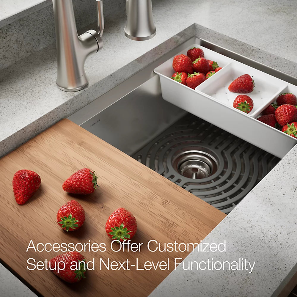 Kohler Task™ Smart Divide® Smart Divide® 33" top-/undermount double-bowl workstation kitchen sink