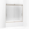 Kohler 62" H sliding bath door with 1/4"-thick glass