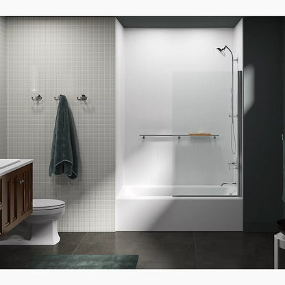 Kohler Bath screen, 56-15/16" x 32" W with 1/4" thick Crystal Clear glass and square corner