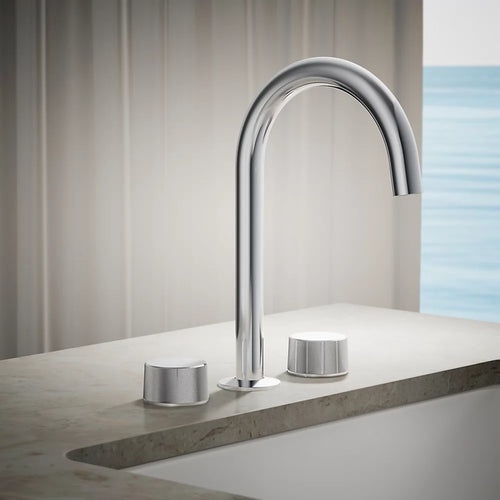 Kohler Deck-mount bath faucet handles with Oyl design