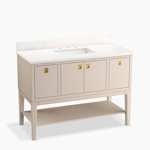 Kohler Seagrove By Studio Mcgee Cabinet and Quartz Top 48-Inch Single-Sink Bathroom Vanity