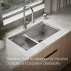 Kohler Task™ Smart Divide® Smart Divide® 33" top-/undermount double-bowl workstation kitchen sink