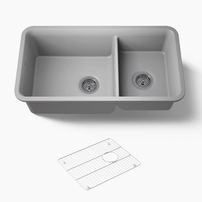 Kohler Cairn® 33-1/2" undermount double-bowl kitchen sink