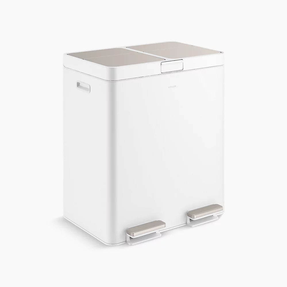 Kohler 82-liter stainless steel dual-bin step trash can