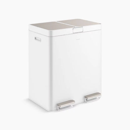 Kohler 82-liter stainless steel dual-bin step trash can