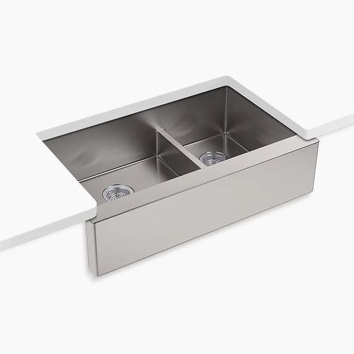 Kohler Strive® Smart Divide® 35-1/2" undermount double-bowl farmhouse kitchen sink