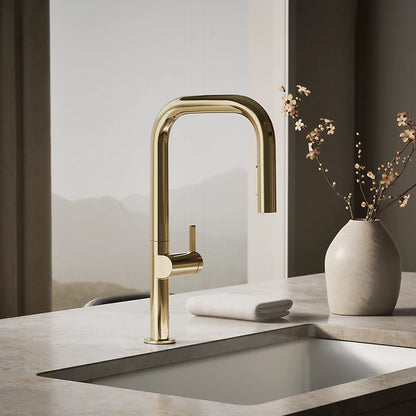 Kohler Components® Pull-down kitchen sink faucet with two-function sprayhead