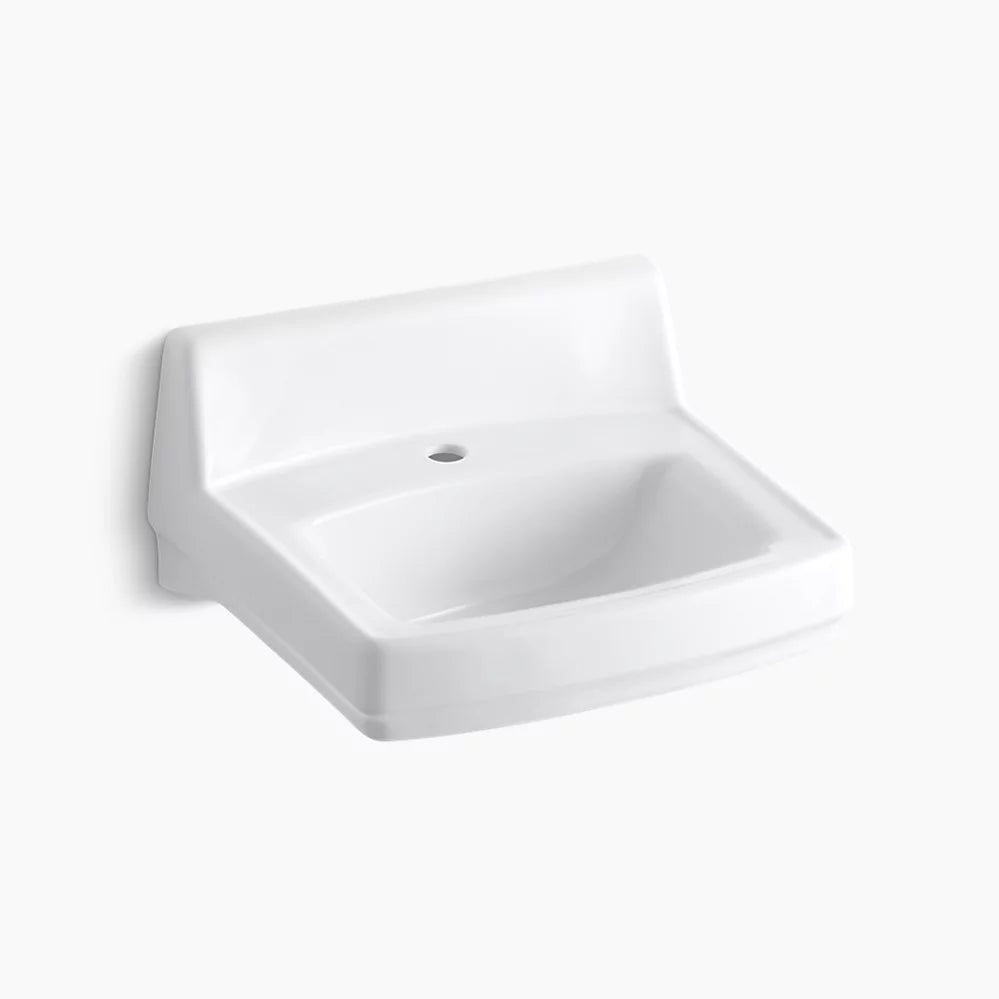 Kohler 20-3/4" x 18-1/4" wall-mount/concealed arm carrier bathroom sink with single faucet hole