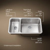 Kohler Undertone® 31-1/2" undermount double-bowl kitchen sink