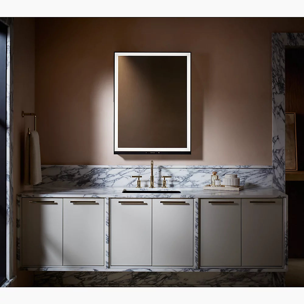 Kohler 24" x 32" lighted framed medicine cabinet, right-hinged
