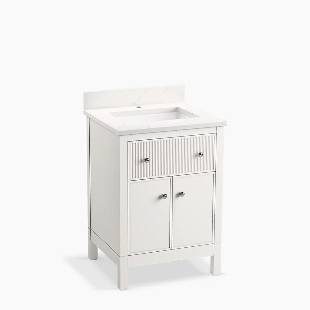Kohler Malin By Studio Mcgee Cabinet and Quartz Top 24-Inch Single-Sink Bathroom Vanity