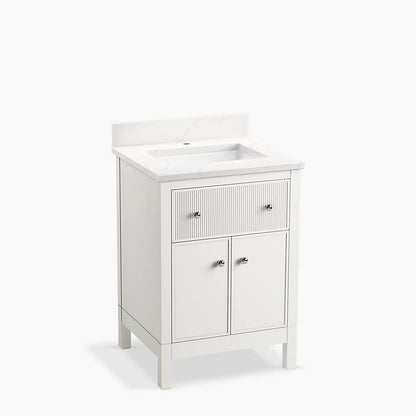 Kohler Malin By Studio Mcgee Cabinet and Quartz Top 24-Inch Single-Sink Bathroom Vanity