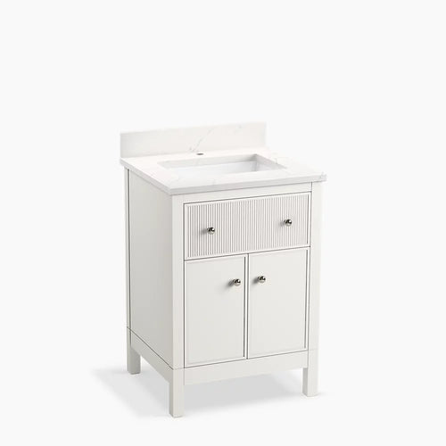 Kohler Malin By Studio Mcgee Cabinet and Quartz Top 24-Inch Single-Sink Bathroom Vanity
