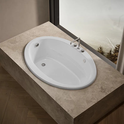 Kohler Sunward Heated Bubblemassage Air Bath With Bask Heated Surface 60 x 42-Inch Drop-In Bathtub