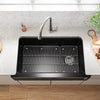 Kohler 34" undermount single-bowl farmhouse kitchen sink with faceted design