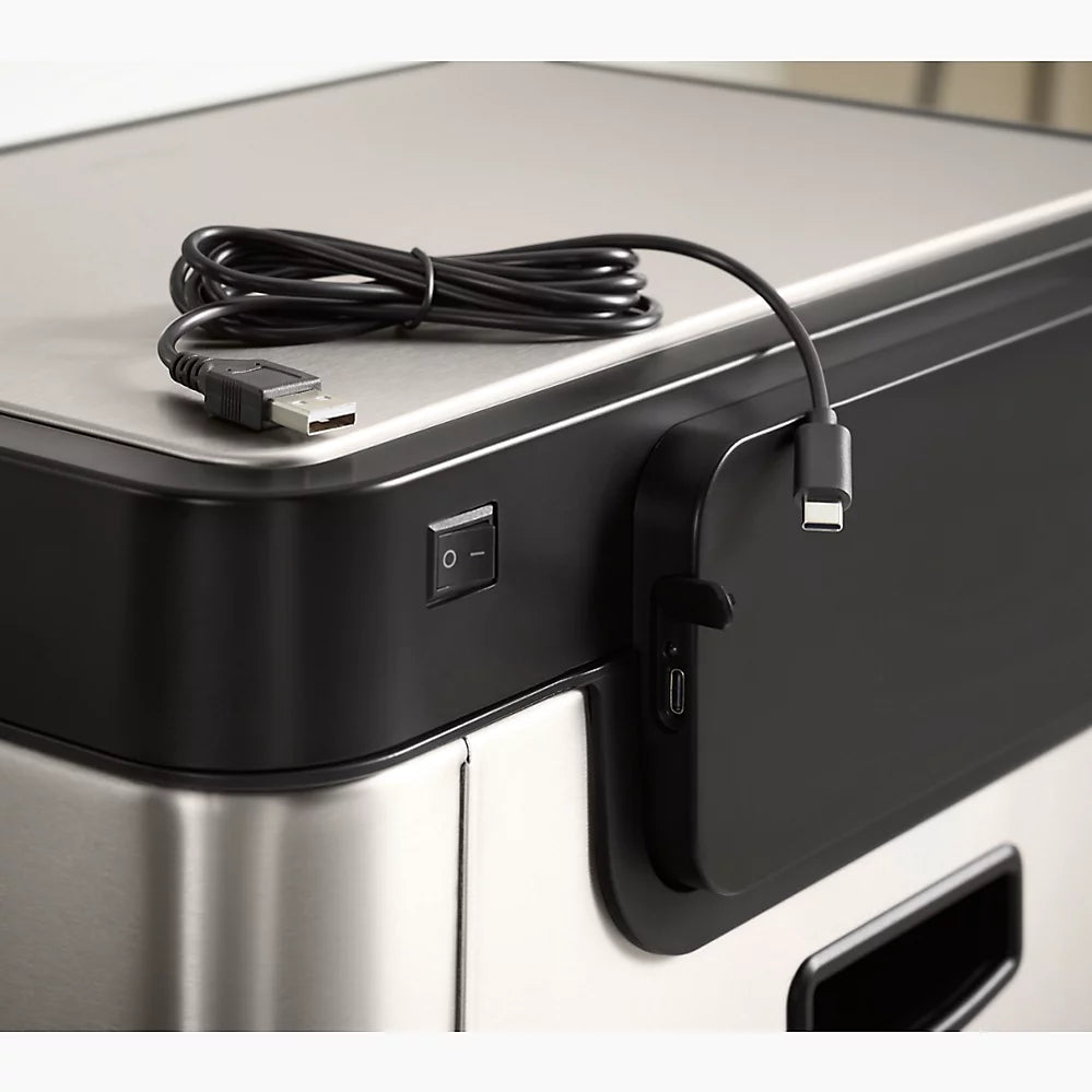 Kohler 13-gallon touchless stainless steel trash can