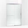 Kohler Sliding shower door, 75-1/2" H x 50-1/4 - 53-5/8" W, with heavy 5/16" thick Crystal Clear glass