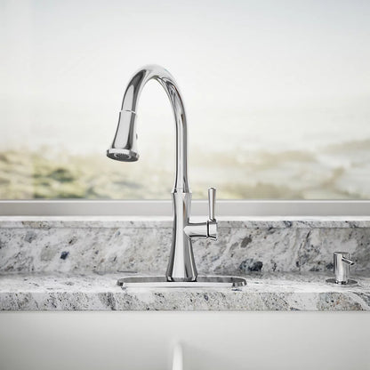 Kohler Pull-down kitchen sink faucet with soap/lotion dispenser