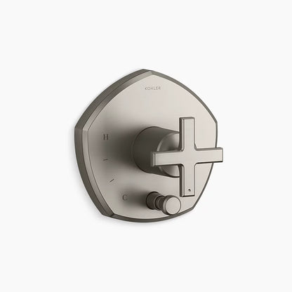 Kohler Rite-Temp® valve trim with push-button diverter and cross handle