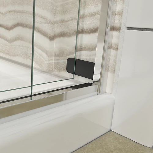 Kohler Levity Sliding shower door, 74" H x 43-5/8 - 47-5/8" W, with 1/4" thick Crystal Clear glass