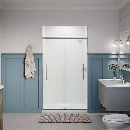 Kohler Frameless sliding shower door, 79-1/16" H x 44-5/8 - 47-5/8" W, with 5/16" thick Frosted glass