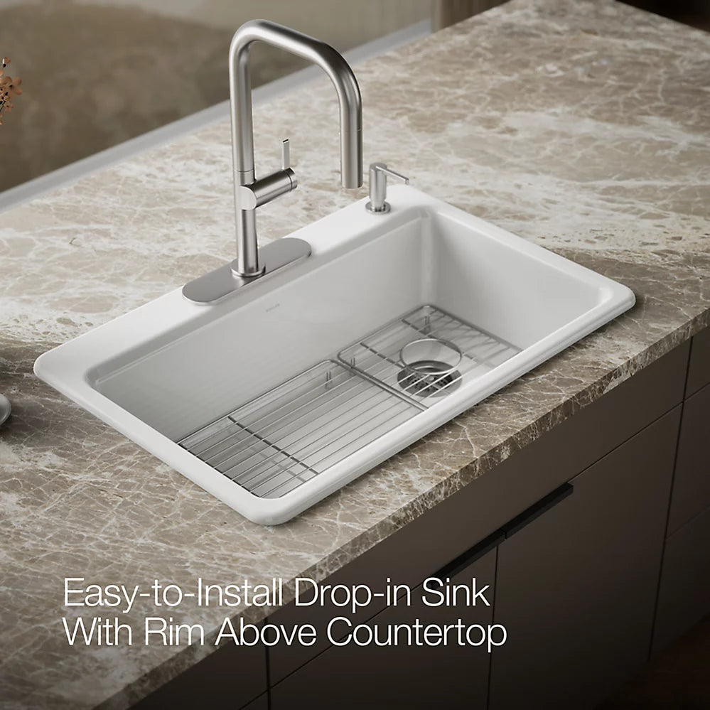 Kohler Riverby® 33" top-mount single-bowl kitchen sink
